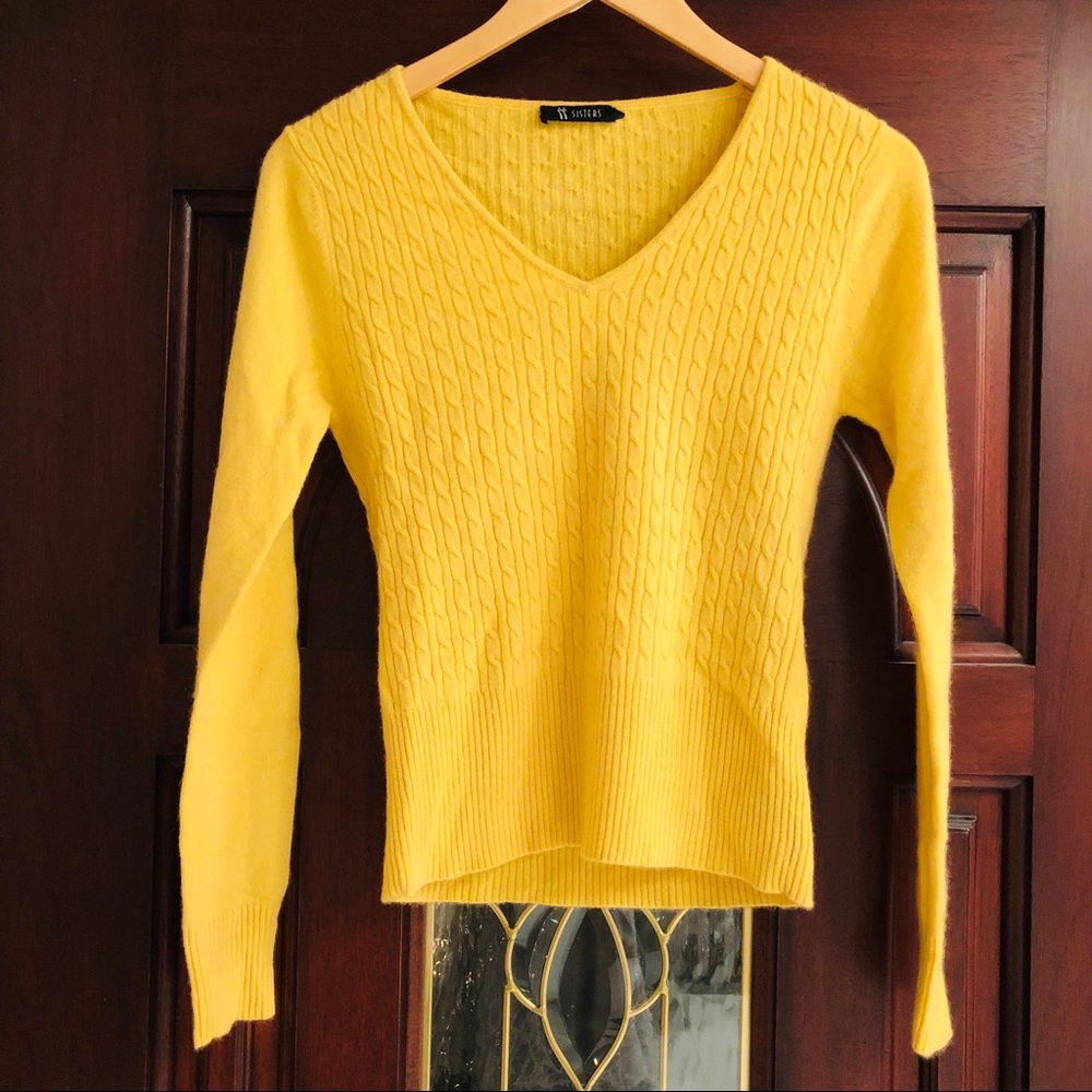 Cashmere Yellow Knit Sweater
